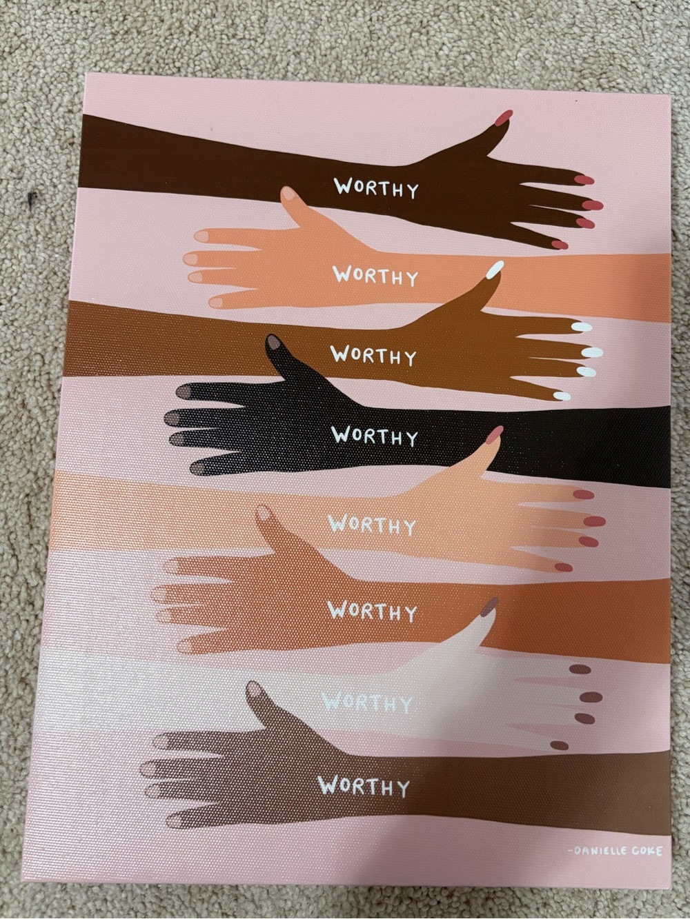 Worthy Multicolor Hands Art Print